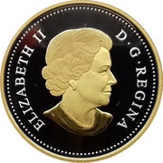 1 Dollar - Elizabeth II 150th Confederation; gold plating obverse image