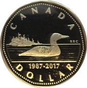 1 Dollar - Elizabeth II Loonie Dollar, Canada, 2017 reverse image
