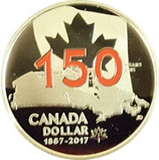 1 Dollar - Elizabeth II Our Home and Native Land; enameled, Canada, 2017 reverse image