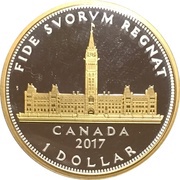 1 Dollar In the name of George VI; Canadian Parliament, Canada, 2017 reverse image