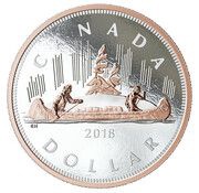 1 Dollar - Elizabeth II Le voyageur, Canada, 2018 reverse image