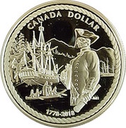 1 Dollar - Elizabeth II Captain Cook at Nootka Sound, Canada, 2018 reverse image