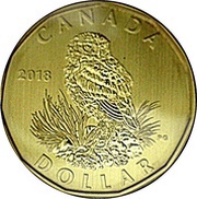 1 Dollar - Elizabeth II Burrowing Owl, Canada, 2018 reverse image