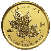 1 Dollar - Elizabeth II Anniversary GML fractionnal set; 1⁄20 oz, Canada, 2019 reverse image
