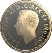 1 Dollar In the name of George VI; 1935 Voyageur dollar obverse image