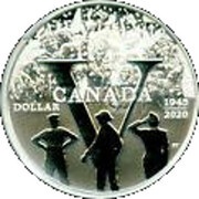 1 Dollar In the name of George VI; Anniversary of VE Day, Canada, 2020 reverse image