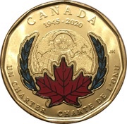 1 Dollar - Elizabeth II UN Charter; colored reverse image