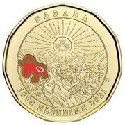 1 Dollar - Elizabeth II The Klondike Gold Rush; colored, Canada, 2021 reverse image
