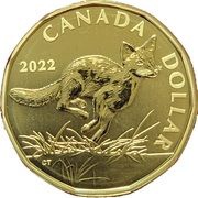 1 Dollar - Elizabeth II Swift Fox, Canada, 2022 reverse image
