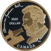 1 Dollar - Elizabeth II Alexander Graham Bell, Canada, 2022 reverse image