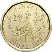 1 Dollar In the name of Elizabeth II; Happy Birthday 2023, Canada, 2023 reverse image