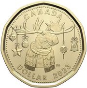 1 Dollar In the name of Elizabeth II; Holiday 2023, Canada, 2023 reverse image