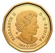 1 Dollar In the name of Elizabeth II; Loon, Gold plated Silver obverse image
