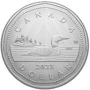 1 Dollar In the name of Elizabeth II; Loon; Silver, Canada, 2023 reverse image