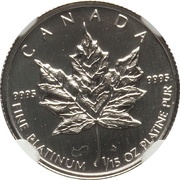2 Dollars - Elizabeth II 3rd Portrait; 1/15 oz. Platinum Bullion Coinage reverse image