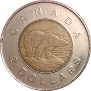 2 Dollars - Elizabeth II Polar bear reverse image