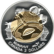 2 Dollars - Elizabeth II Nunavut; Silver, Canada, 1999 reverse image