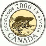 2 Dollars - Elizabeth II Knowledge, Silver Proof, Canada, 2000 reverse image