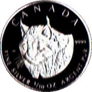 2 Dollars - Elizabeth II Canadian Lynx; 1⁄10 oz, Canada, 2005 reverse image