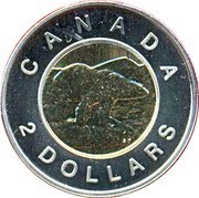 2 Dollars - Elizabeth II Polar Bear, Canada, 2006 reverse image