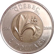 2 Dollars - Elizabeth II Quebec City, Canada, 2008 reverse image