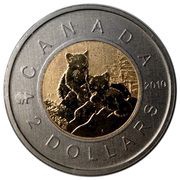 2 Dollars - Elizabeth II Young Lynx; specimen set, Canada, 2010 reverse image