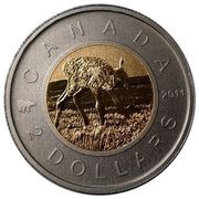 2 Dollars - Elizabeth II Elk Calf; specimen set, Canada, 2011 reverse image
