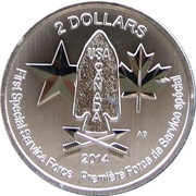 2 Dollars - Elizabeth II Devil's Brigade; ½ oz. Silver bullion coinage, Canada, 2014-2015 reverse image