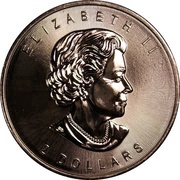 2 Dollars - Elizabeth II Grey Wolf; ¾ oz. Silver Bullion Coinage obverse image