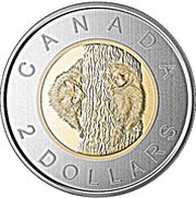 2 Dollars - Elizabeth II Baby Raccoons; specimen set, Canada, 2015 reverse image