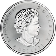 2 Dollars - Elizabeth II Howling Wolves; ¾ oz. Silver Bullion Coinage obverse image