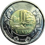 2 Dollars - Elizabeth II The Battle of Vimy Ridge, Canada, 2017 reverse image