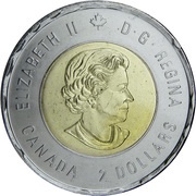 2 Dollars - Elizabeth II Armistice; colored obverse image