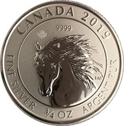 2 Dollars - Elizabeth II Wild Horse, Canada, 2019 reverse image