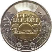 2 Dollars - Elizabeth II D-Day, Canada, 2019 reverse image