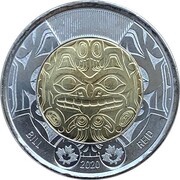 2 Dollars - Elizabeth II Bill Reid, Canada, 2020 reverse image