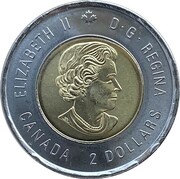 2 Dollars - Elizabeth II Bill Reid; colored obverse image