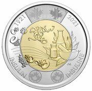 2 Dollars - Elizabeth II Discovery of Insulin, Canada, 2021 reverse image