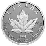 2 Dollars In the name of Elizabeth II; SML fractionnal set; 1⁄10 oz, Canada, 2023 reverse image
