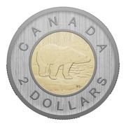 2 Dollars In the name of Elizabeth II; Polar bear; In Specimen Set, Canada, 2023 reverse image