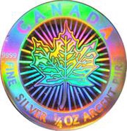 3 Dollars - Elizabeth II Hologram SML fractionnal set; 1⁄4 oz reverse image