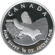 3 Dollars - Elizabeth II Arctic Fox; ¼ oz, Canada, 2004 reverse image