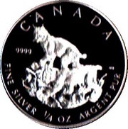 3 Dollars - Elizabeth II Canadian Lynx; ¼ oz, Canada, 2005 reverse image