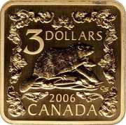 3 Dollars - Elizabeth II Beaver, Canada, 2006 reverse image