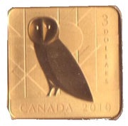 3 Dollars - Elizabeth II Barn Owl, Canada, 2010 reverse image