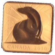 3 Dollars - Elizabeth II Polar bear, Canada, 2010 reverse image