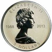 3 Dollars - Elizabeth II Fractional Silver Maple Leaf obverse image