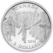 3 Dollars - Elizabeth II Wait for Me, Daddy, Canada, 2014 reverse image