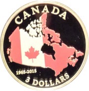 3 Dollars - Elizabeth II Canadian Flag, Canada, 2015 reverse image