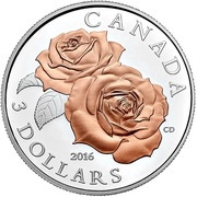 3 Dollars - Elizabeth II Queen Elizabeth Rose, Canada, 2016 reverse image